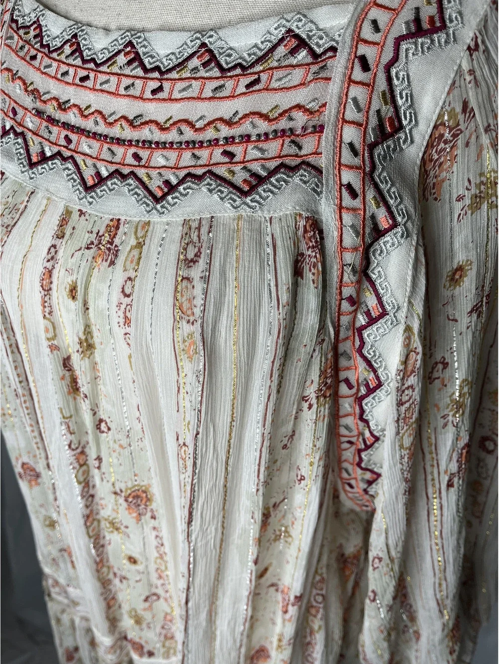 NWT Free People Women's Ivory Combo Dress Size Small